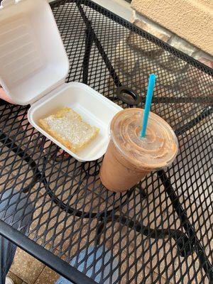 Iced Mocha Latte and Lemon Bar