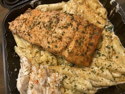 Salmon and Crab Pasta