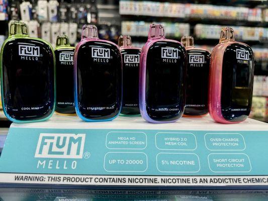 Flum Mello 20k puff vape testers (Mouth tips provided)