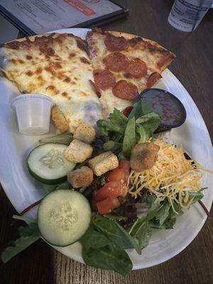 Pizza and salad