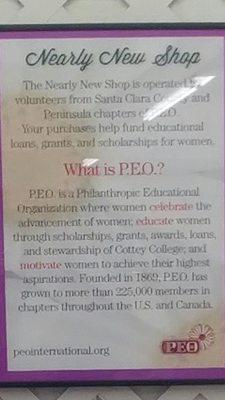 Volunteer-operated and purchases fund scholarships for women.