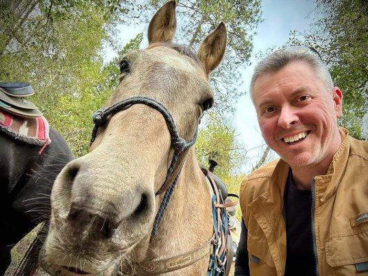 Me with my horse, Donkey. (Yes, my horse is named Donkey!)