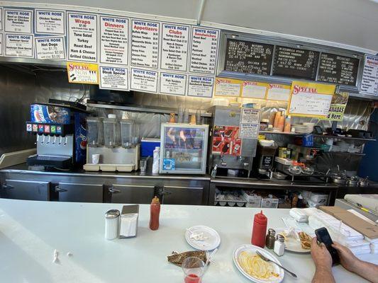 Inside the restaurant/menu