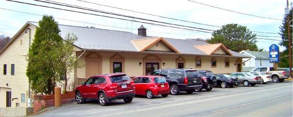 Our beautiful building view from our parking lot across the main street.