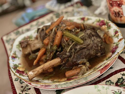 Slow cooked lamb shanks with ingredients from Bryan's