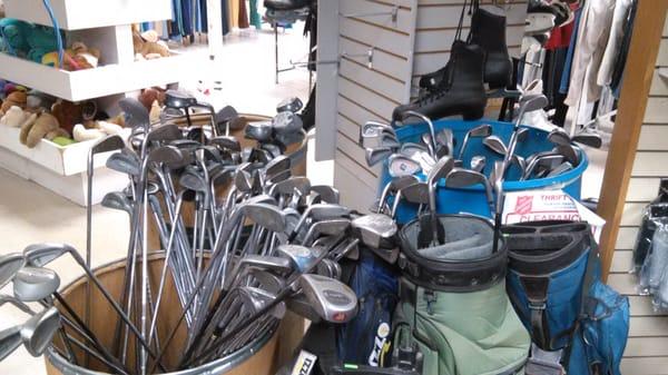 tons of golf clubs