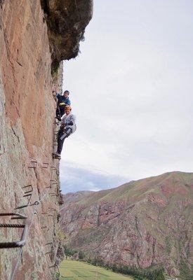 Climbing Skylodge, Peru