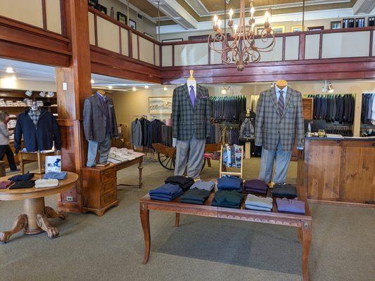 A shot of our St Croix Sweaters area, and the tailored clothing wall.