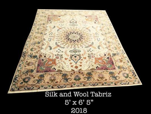 Silk and Wool Tabriz (Persian) 5' x 7'