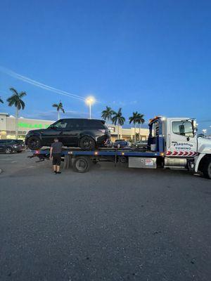 Loading my vehicle up to go to the shop.