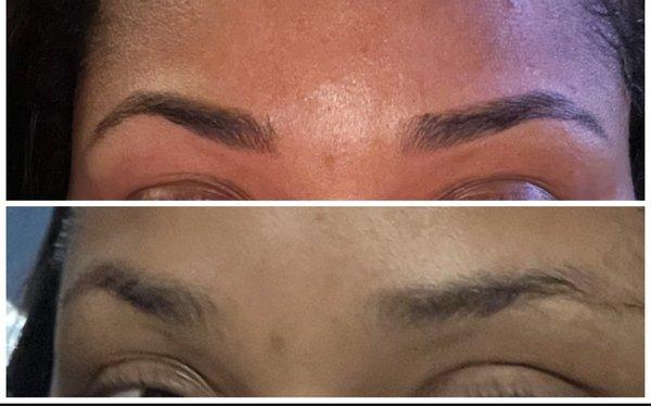 My brows before and after