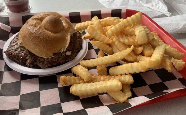 Burger and fries.