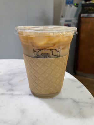 Iced vanilla oat milk latte