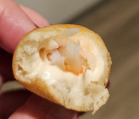 Deep fried shrimp dough not cooked through