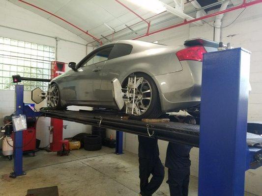 Wheel alignment.