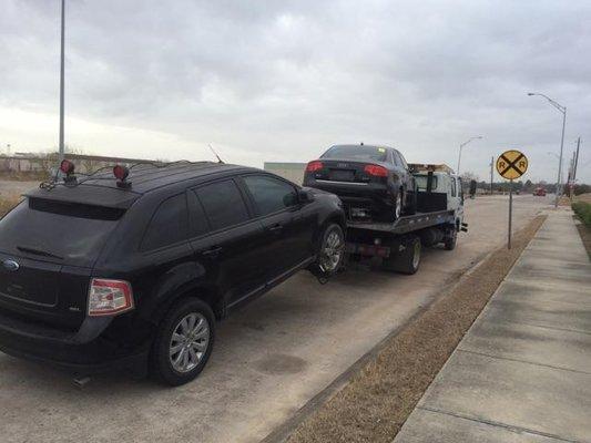 Houston's Finest Wreckers had to Transport thirst vehicles from the auction