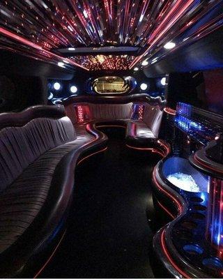 Interior white hummer super stretch 20 person