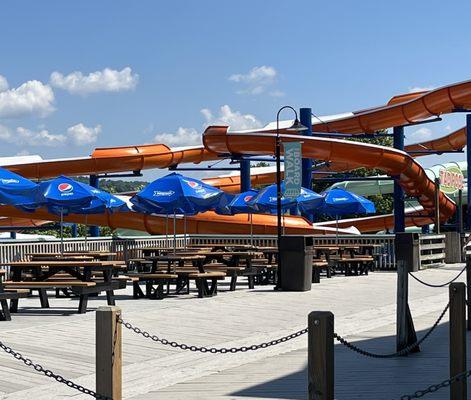 Boardwalk and slides at Sandcastle