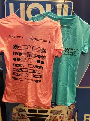 Colors are pink, blue, light grey, dark gray and blue. Sizes range from S-XL. $15.00 per shirt. Come by and get one today!