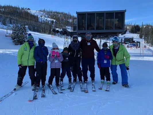 The family with two ski instructors at Wolf Creek Ski Resort