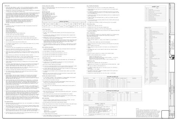 Standard general notes and schedules