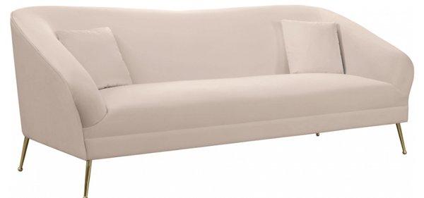 Hermosa Velvet Sofa starting $1,595. the color that it comes in black , grey , cream , navy , light pink. Pre Order it