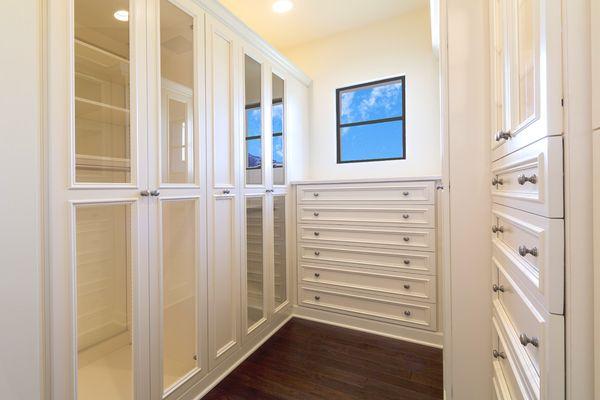 Master Closet featuring Mirrored Doors