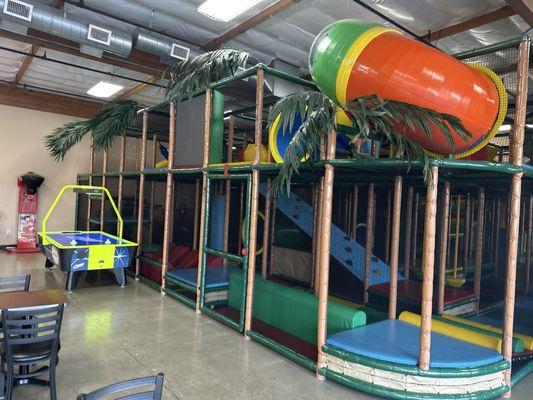 Side view of the play area