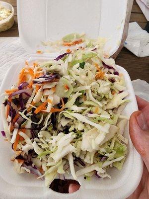 Fake Cole slaw. Just dry veggies