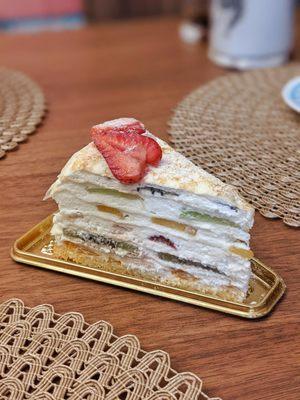 D12. Mixed Fruit Mille Crepe Cake