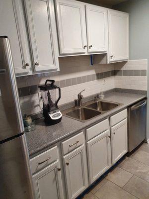 Cabinet and backsplash after