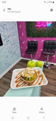 Caramel Apple Waffle Bowl