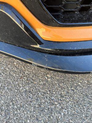 Front lip damage