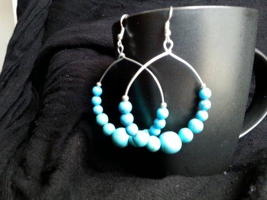 Turquoise Hoops