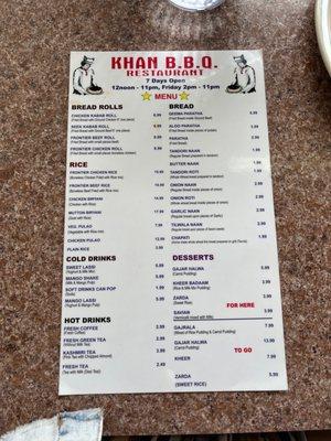 Menu