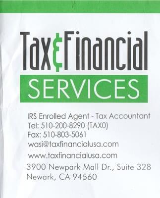 The real address for Tax and Financial Services.