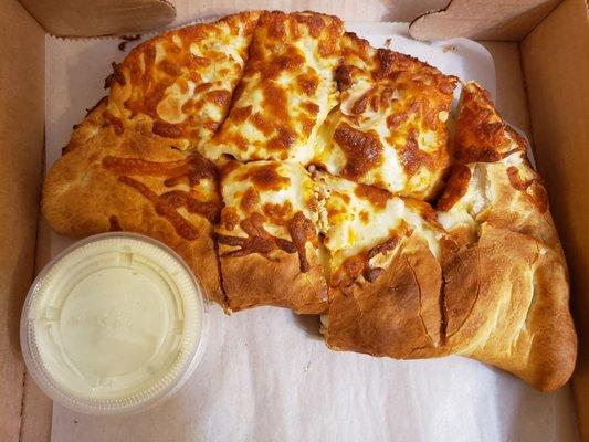 Buffalo chicken calzone