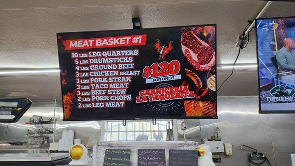 Meat Basket #1. First Great Deal. 35 lbs of every type of meat listed here for that great price. Can't beat that.