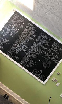 tea/shake menu