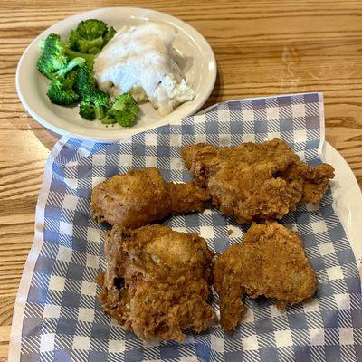 fried chicken and two sides