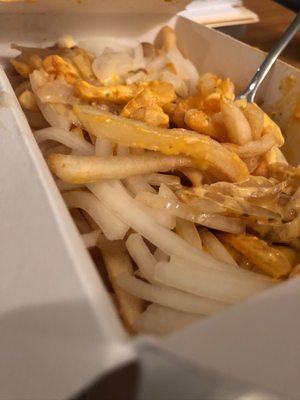 California Fries with Raw Onion added