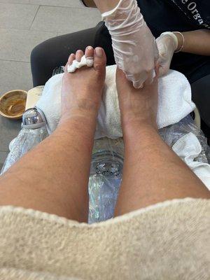 Getting my favorite spa pedicure!