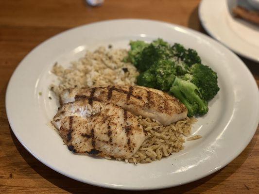 Tilapia with Cilantro Lime Rice and Sauteed Broccoli