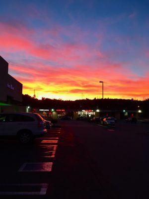 Sunset outside Dr. Lee and Dr. Shern's office