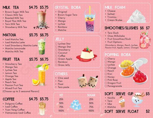 Shen tea menu