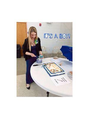 Blue Velvet Gender Reveal Cake