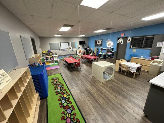 Our Three year olds will play and learn in this room that has plenty of space and learning opportunities.