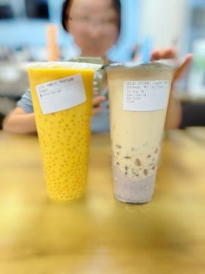 Mango Sago and Taro Milktea