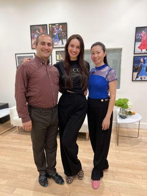 PRO DANCE LA co owner Liliia with her Students after coaching session in the studio