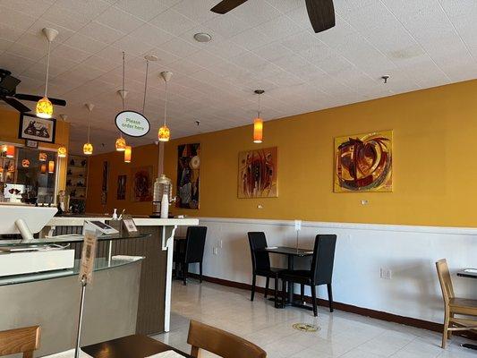 The interior of Lucy Ethiopian Cafe and Restaurant.